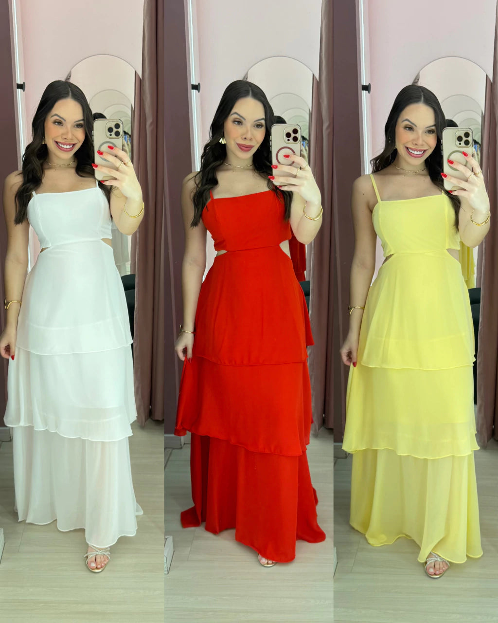 Vestido Longo Com Saia