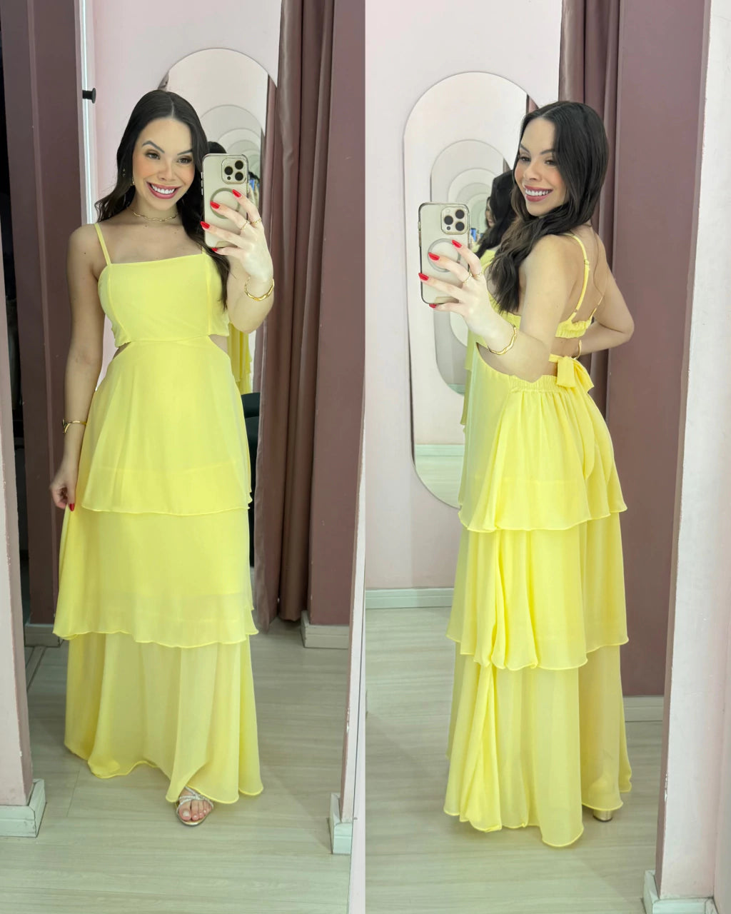 Vestido Longo Com Saia