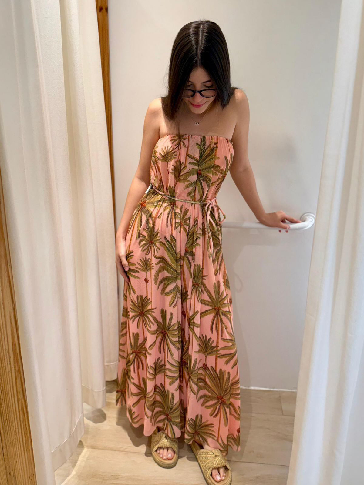 Macacão Tule Estampado Jeri Coqueiro