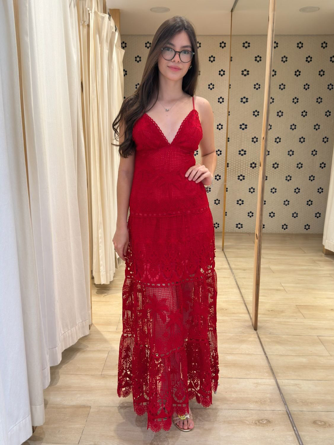 Vestido Longo Guipure Odara