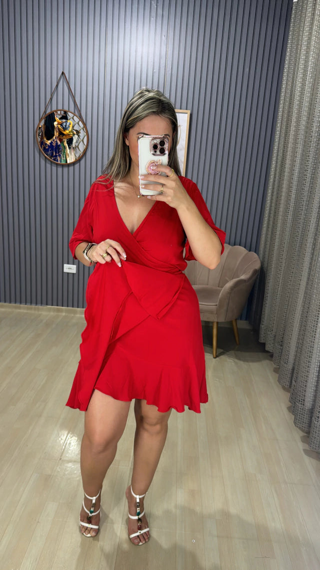 Vestido curto envelope