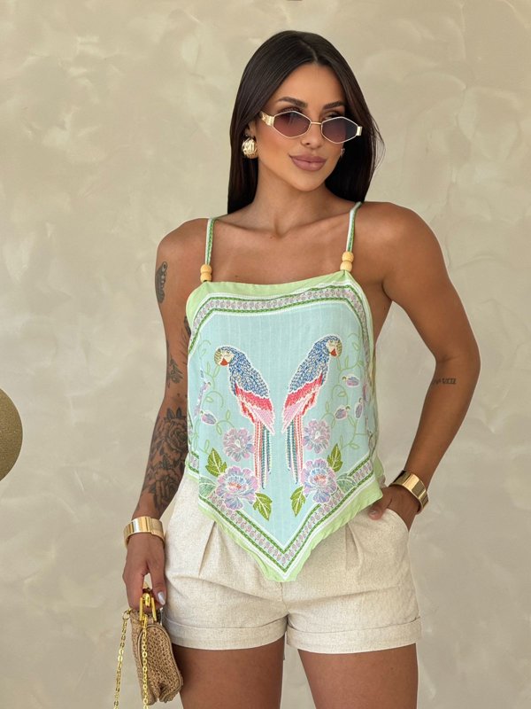 Conjunto Cropped pontas cashew