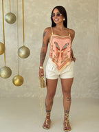 Conjunto Cropped pontas cashew