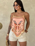 Conjunto Cropped pontas cashew